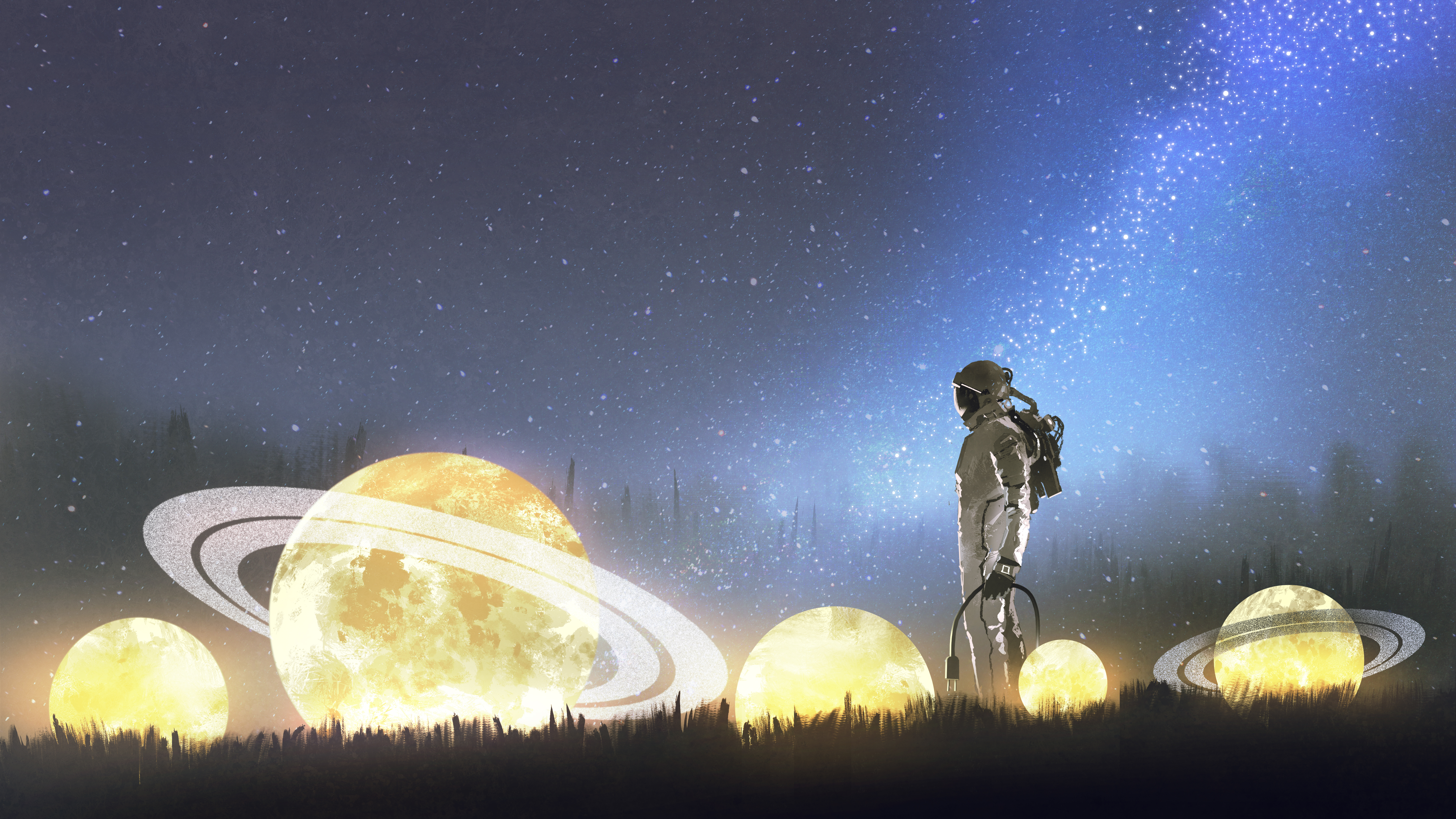 astronaut looking at stars