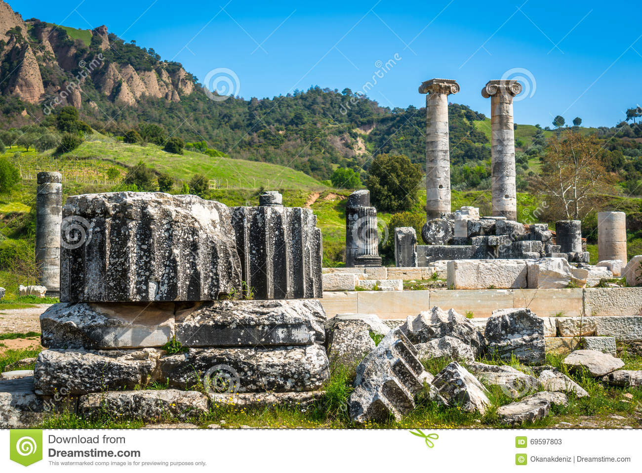 Greek Temple Of Artemis Near Ephesus And Sardis Stock Image ...