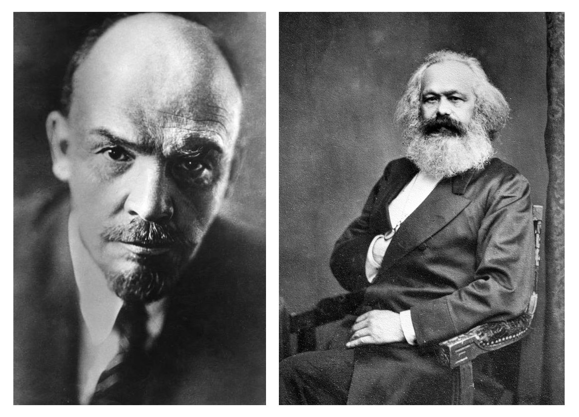 Vladimir Lenin and Karl Marx