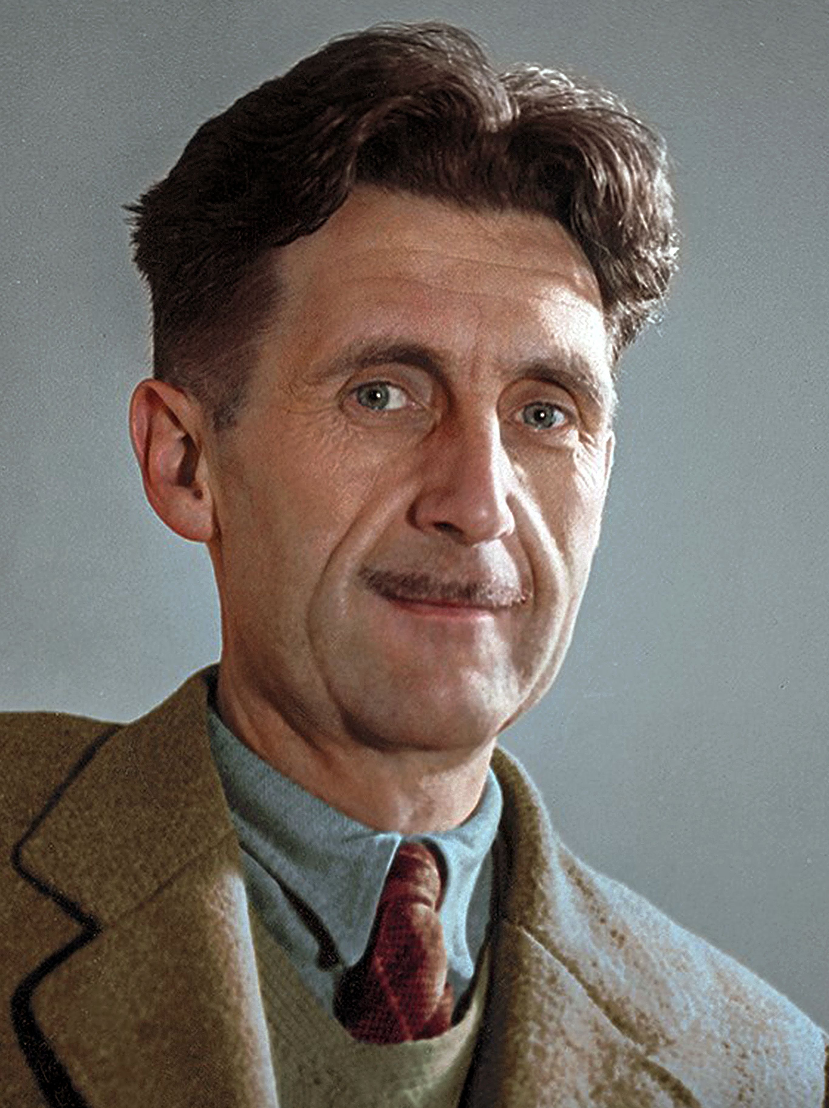 colorized by Jecinci // Orwell was an English novelist, essayist, journalist and critic, whose work is marked by lucid prose, awa… | Orwell, Portrait, George orwell