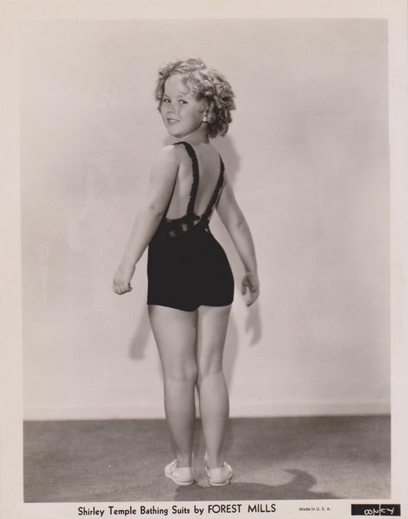 1936 Shirley Temple Forest Mills Bathing Suit pose | Shirley temple black, Shirley temple, Shirly temple