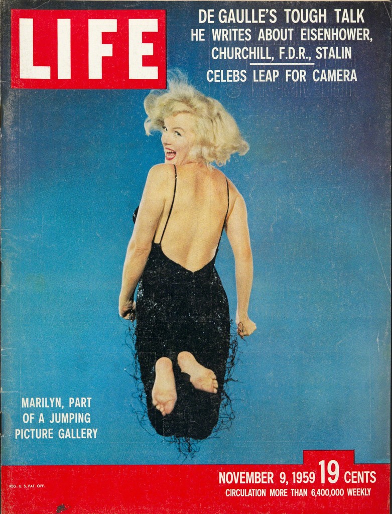 Philippe Halsman | Cover of the magazine Life with a portrait of Marilyn Monroe jumping by Philippe Halsman, November 9 (1959) | Artsy