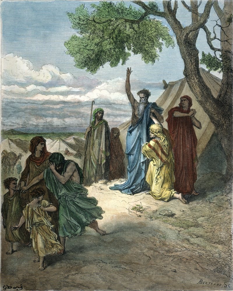 Old Testament Noah Ncovered By His Sons Shem And Japheth Noah Curses The Family Of His Younger Son Ham Who Had Seen NoahS Nakedness (Genesis 9 22-25) Wood Engraving After Gustave Dor
