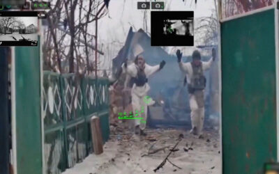 Russian Soldiers Seen Surrendering to Gun-Wielding Robot