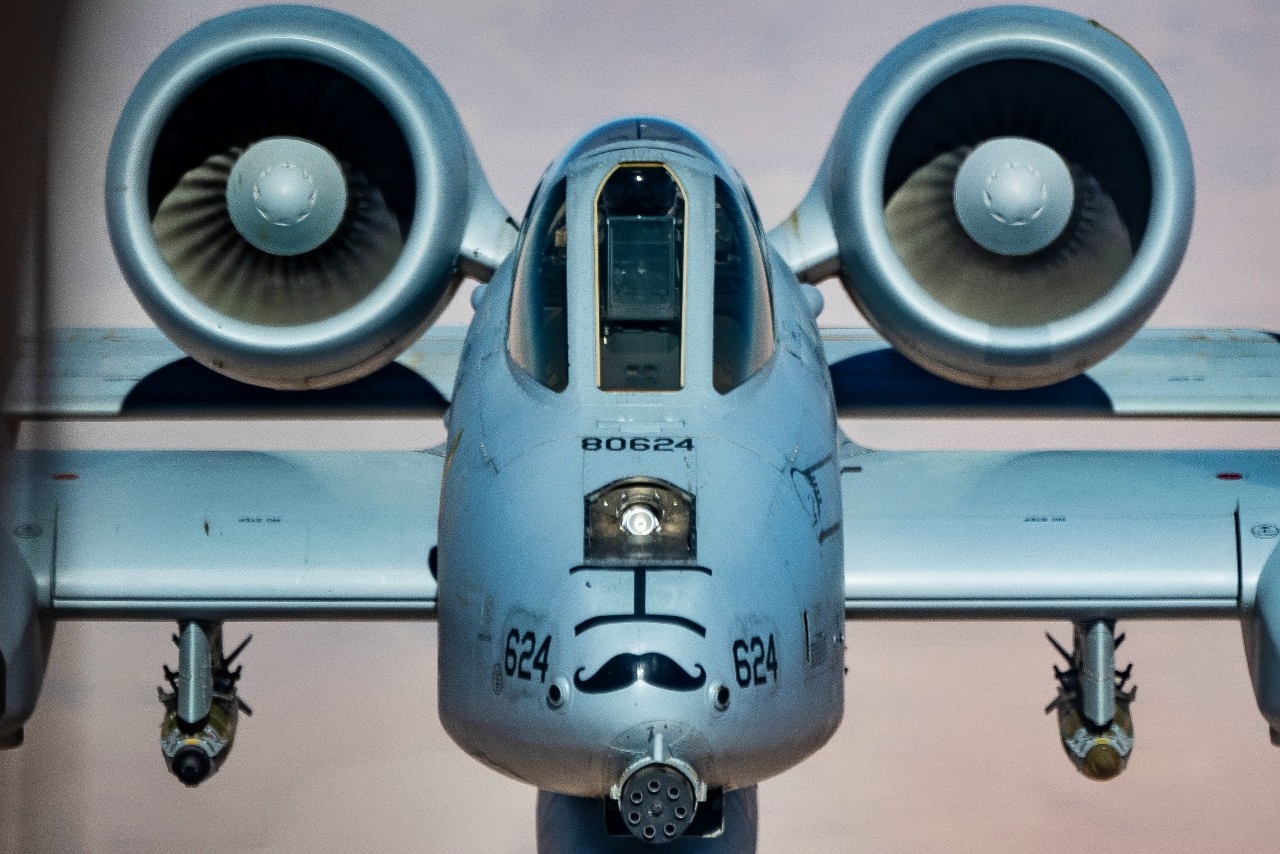 A U.S. Air Force A-10 Thunderbolt II approaches a KC-135 Stratotanker for refueling over the U.S. Central Command area of responsibility, May 31, 2025. The KC-135 is the premier long-term aerial refueling capability for the U.S. Air Force, effectively providing fuel to fixed-wing aircraft operating with the USCENTCOM AOR. (U.S. Air Force Photo by Staff Sgt. John C.B. Ennis)
