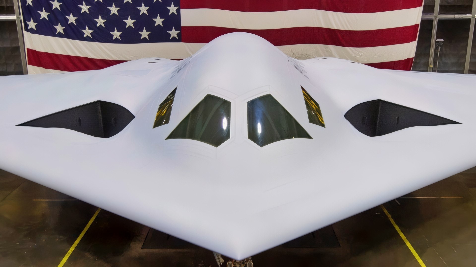 The B-21 Raider was unveiled to the public at a ceremony Dec. 2, 2022 in Palmdale, Calif. The B-21 will provide survivable, long-range, penetrating strike capabilities to deter aggression and strategic attacks against the United States, allies, and partners. (U.S. Air Force photo)