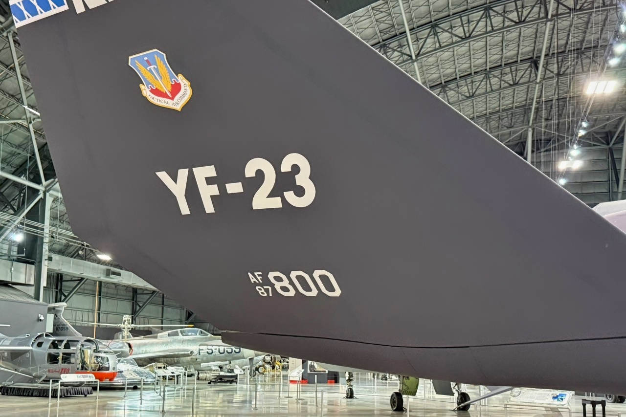 YF-23 National Security Journal Photo. Taken by Harry J. Kazianis at U.S. Air Force Museum on 7/19/2025.