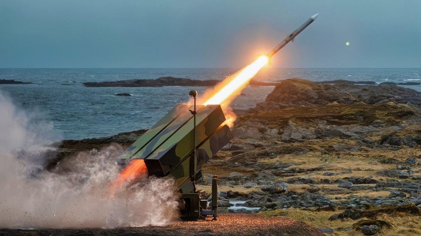 The Norwegian Army fires a National Advanced Surface-to-Air Missile System (NASAMS) from the Andøya Space Range in Andøya, Norway against a simulated threat in support of exercise Formidable Shield 2023, May 10, 2023. Formidable Shield is a biennial integrated air and missile defense (IAMD) exercise involving a series of live-fire events against subsonic, supersonic, and ballistic targets, incorporating multiple Allied ships, aircraft, and ground forces working across battlespaces to deliver effects. (Courtesy photo by Royal Norwegian Navy)